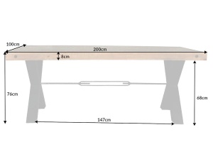 MASA DE SUFRAGERIE, THOR 200CM, LEMN MASIV DE PIN, DESIGN INDUSTRIAL - Img 3