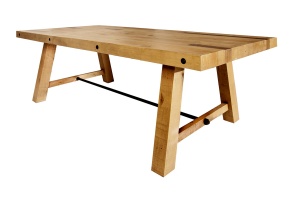 MASA DEOSEBITA DE DINING, FINCA 240CM, LEMN MASIV/ SCANDURI, DESIGN INDUSTRIAL - Img 6