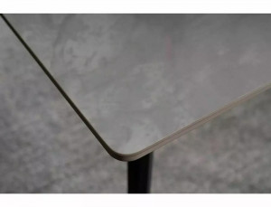MASA DINING, 140 CM, EFECT DE MARMURA GRI/NEGRU MAT, BLAT DIN CERAMICA SI PICIOARE DIN METAL, STIL MODERN - Img 7