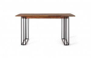 MASA DINING 150CM, MARO/NEGRU, LEMN MASIV DE TRANDAFIR SI METAL, GINER Y COLOMER - Img 3