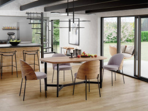 MASA DINING, 160/90/76, NORTON, MDF SI METAL, HALMAR