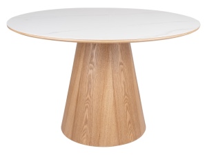 MASA DINING ANGEL, 120 CM, ALB/STEJAR, DIN MDF LAMINAT, STIL MODERN - Img 2