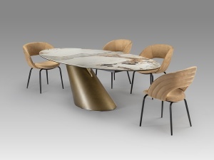 MASA DINING/BIROU NOA 240CM, REALIZATA DIN METAL, STICLA SI CERAMICA, DESIGN MODERN, PRODUS DE LUX - Img 2