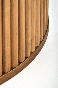MASA DINING BRUNO, CU ASPECT DE MARMURA ALBA/NUC, 120 CM, BLAT DIN CERAMICA SI PICIOR DIN LEMN MASIV, STIL MODERN - Img 6