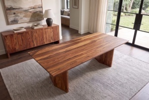 MASA DINING DIAMOND 240CM, REALIZATA DIN LEMN MASIV DE TRANDAFIR, CULOARE NATUR, INVICTA INTERIOR - Img 2