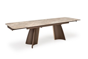 MASA DINING ELEGANTA STIL VESNA, EXTENSIBILA, 180-260/90/76 cm, CONFECTIONATA DIN OTEL, CERAMICA SI STICLA - Img 6