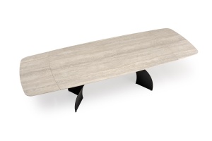 MASA DINING ELEGANTA STIL VESNA, EXTENSIBILA, 180-260/90/76 cm, CONFECTIONATA DIN OTEL SI PIATRA SINTETIZATA, STIL MODERN - Img 8