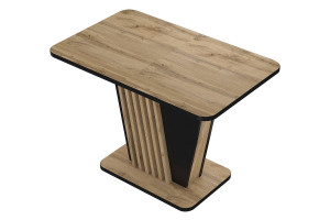 MASA DINING EXTENSIBILA, 125/170 CM, STEJAR ATISAN/NEGRU, DIN PAL LAMINAT, STIL MODERN - Img 5