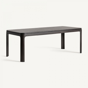 MASA DINING EXTENSIBILA BUKEN, NEAGRA, REF. 36078 PRELUCRATA MANUAL, CONFECTIONATA DIN LEMN DE FRASIN NEGRU, LEMN DE HEVEA SI FURNIR, STIL MODERN - Img 2