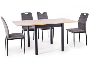 MASA DINING EXTENSIBILA FLIP, 80/160 CM, STEJAR ARTISAN/NEGRU, DIN PAL LAMINAT, STIL MODERN - Img 5