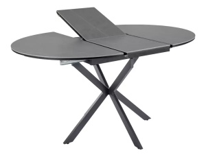 MASA DINING EXTENSIBILA GASTON, 100/135 CM GRI/NEGRU MAT, BLAT DIN CERAMICA SI PICIOARE DIN METAL, STIL MODERN - Img 4