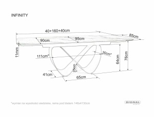 MASA DINING EXTENSIBILA INFINITY, 160/240 CM, EFECT DE MARMURA ALBA-AURIU/CUPRU, DIN CERAMICA, STICLA SI METAL, SIGNAL - Img 3
