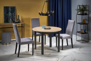 MASA DINING EXTENSIBILA RINGO, STEJAR ARTISAN/NEGRU, 102/142 CM, DIN MDF SI FURNIR, STIL CLASIC - Img 4