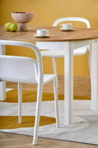 MASA DINING EXTENSIBILA RINGO, STEJAR CRAFT/ALB, 102/142 CM, DIN MDF SI FURNIR, STIL CLASIC - Img 4