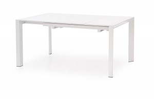 MASA DINING EXTENSIBILA STANFORD XL, ALBA, 130/250 CM, BLAT DIN MDF LACUIT SI PICIOARE DIN METAL, STIL MODERN - Img 4
