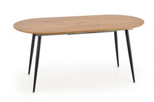 MASA DINING EXTENSIBILA STIL COLORADO, STEJAR AURIU/NEGRU, 120/160 CM, BLAT DIN MDF SI PICIOARE DIN METAL, STIL MODERN - Img 6