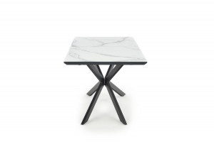 MASA DINING EXTENSIBILA STIL DIESEL, CU EFECT DE MARMURA ALBA/GRI INCHIS/NEGRU, 160/200 CM, DIN CERAMICA SI METAL, STIL MODERN - Img 5
