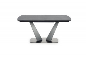 MASA DINING EXTENSIBILA STIL FANGOR, GRI INCHIS/NEGRU, 160/220 CM, DIN STICLA, MDF SI METAL, STIL MODERN - Img 7