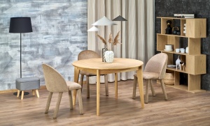 MASA DINING EXTENSIBILA STIL MAGNUS, 120-200/120/76 cm, CONFECTIONATA DIN PAL, FURNIR SI LEMN MASIV DE STEJAR, STIL MODERN