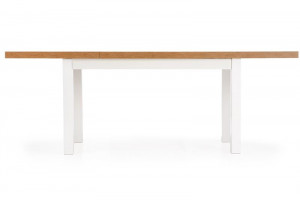 MASA DINING EXTENSIBILA STIL TIAGO, STEJAR LANCELOT/ALB, 140/220 CM, BLAT DIN PAL SI PICIOARE DIN LEMN MASIV, STIL CLASIC - Img 6