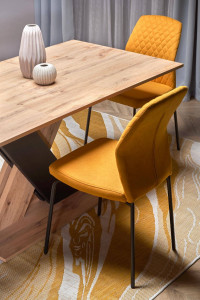 MASA DINING EXTENSIBILA STIL XARELTO, 130/175 CM, STEJAR WOTAN/NEGRU, DIN PAL LAMINAT, STIL MODERN - Img 3
