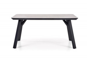 MASA DINING HALIFAX, GRI CU EFECT DE BETON/NEGRU, 160 CM, BLAT DIN MDF SI PICIOARE DIN METAL, STIL MODERN - Img 5