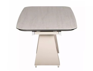 MASA DINING INFINITY, DIN STICLA, CERAMICA SI METAL, 160(240)X95, CULOARE TRAVERTIN/CASMIR, SIGNAL - Img 7