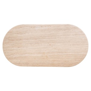 MASA DINING LA CANTERA BEIGE, 213519, 200CM, CONFECTIONATA DIN TRAVERTIN SI METAL, BEJ/NEGRU, STIL MODERN - Img 7