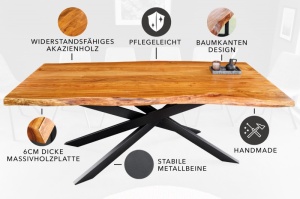 MASA DINING, MAMMUT 200CM, NATUR MIERE, DIN LEMN DE SALCAM/METAL, ARTIM GROUP COLLECTION - Img 4