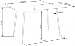 MASA DINING MARCO, CU EFECT DE MARMURA ALBA/NEGRU, 120 CM, BLAT DIN STICLA, MDF SI PICIOARE DIN METAL, STIL MODERN - Img 5