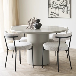 MASA DINING NAGANO ø120x75 cm, REALIZATA DIN MDF, CULOARE NISIPIU, HOUSE NORDIC - Img 2