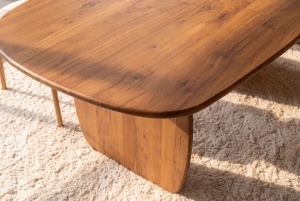 MASA DINING NOA, OVALA 240CM, REALIZATA DIN LEMN DE SALCAM, CULOARE MARO - Img 4