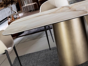 MASA DINING, NUMA 240CM, METAL, STICLA SI PORTELAN, DESIGN MODERN, SCHULLER - Img 3