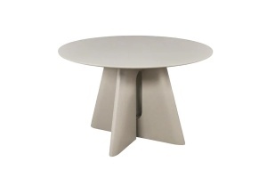 MASA DINING ROTUNDA ORGANIKO 120CM, REALIZATA DIN MATERIAL LEMNOS, MDF, CULOARE BEJ/GRI, INVICTA INTERIOR