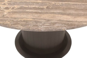 MASA DINING ROTUNDA RUSSO, 214320, 140Ø, LEMN DE MAANGO, MDF, TRAVERTIN, MARO, STIL MODERN - Img 3