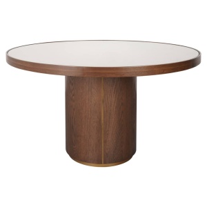 MASA DINING ROTUNDA, WILLOX 130CM, LEMN, METAL SI STICLA, MARO, RICHMOND INTERIORS - Img 3