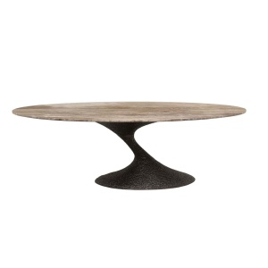 MASA DINING, RUSSO 235CM, TRAVERTIN SI METAL, BEJ/MARO, RICHMOND INTERIORS - Img 5