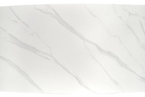 MASA DINING STIL CLEMENTE, 160 CM, EFECT DE MARMURA ALBA/AURIU, BLAT DIN DIN MARMURA SI PICIOARE DIN METAL, STIL MODERN - Img 2