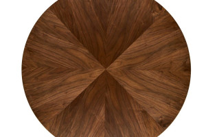 MASA DINING STIL DANILO, NUC/NEGRU, 120 CM, DIN FURNIR NATURAL SI METAL, STIL MODERN - Img 2