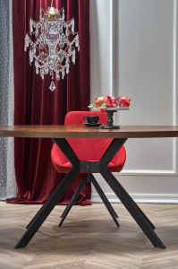 MASA DINING STIL LOCARNO, NUC/NEGRU, 170 CM, BLAT DIN MDF SI PICIOARE DIN METAL, STIL CLASIC - Img 2