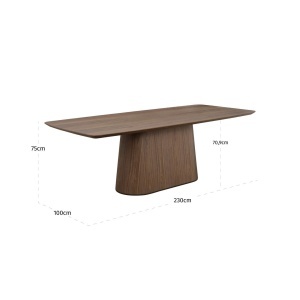 MASA DINING WINDSOR 230CM, REALIZATA DIN MDF SI FURNIR, CULOARE NUC, STIL MODERN, RICHMOND - Img 3