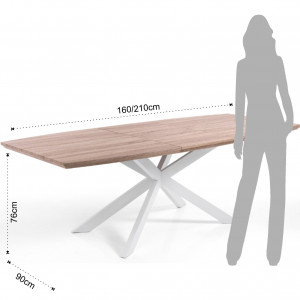 MASA ELEGANTA EXTENSIBILA 160/210CM, HICS, COD 3681, STIL MODERN, REALIZATA DIN METAL SI MDF - Img 6