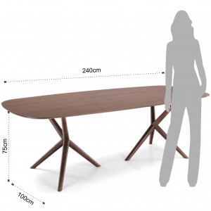 MASA ELEGANTA, OFFICE, 240CM, COPENHAGA, COD 4000, STIL MODERN, REALIZATA DIN MDF SI LEMN MASIV - Img 5