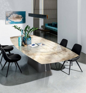 MASA EXTENSIBILA 160/240CM,HANNES, COD 5689, STIL MODERN, REALIZAT DIN METAL SI CERAMICA - Img 5