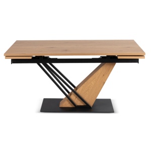 MASA EXTENSIBILA DE DINING REX 160/220CM, REALIZAT DIN METAL SI BLAT MDF, CULOARE STEJAR/NEGRU, ARTIM MEBLE - Img 7
