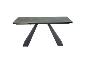 MASA EXTENSIBILA DINING, OSSIDO, TURCOAZ/NEGRU, 160/240 CM, STICLA SECURIZATA, CERAMICA ITALIANA SI METAL, STIL MODERN - Img 8