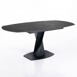 MASA EXTENSIBILA IN 2 TREPTE 105/165CM, TWISTED MARBLE, COD 5696, STIL MODERN, REALIZAT DIN METAL SI CERAMICA - Img 2
