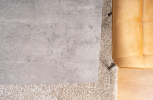 MASA EXTENSIBILA LEONARDO, 140/180 CM, EFECT DE BETON GRI/NEGRU, DIN MDF SI STICLA SECURIZATA, STIL MODERN - Img 6