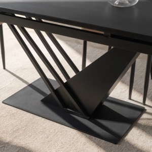 MASA EXTENSIBILA REX 160/220CM, REALIZATA DIN METAL SI BLAT DIN MDF, CULOARE NEAGRA, ARTIM MEBLE - Img 6