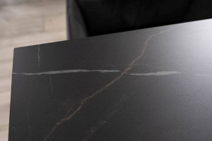 MASA EXTENSIBILA SAHARA, 160/240 CM, EFECT DE MARMURA NEAGRA/NEGRU, DIN CERAMICA, STICLA SI METAL, STIL MODERN - Img 4